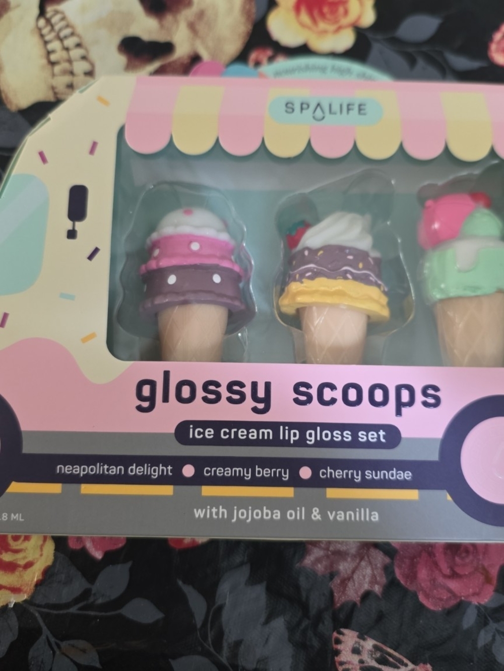 Alife Glossy Scoops Ice Cream Lip Gloss Set - Pink, Purple, Yellow